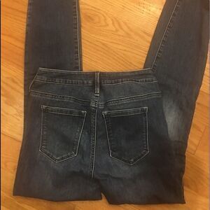 Athleta size 2 sculptek blue skinny jeans mid rise